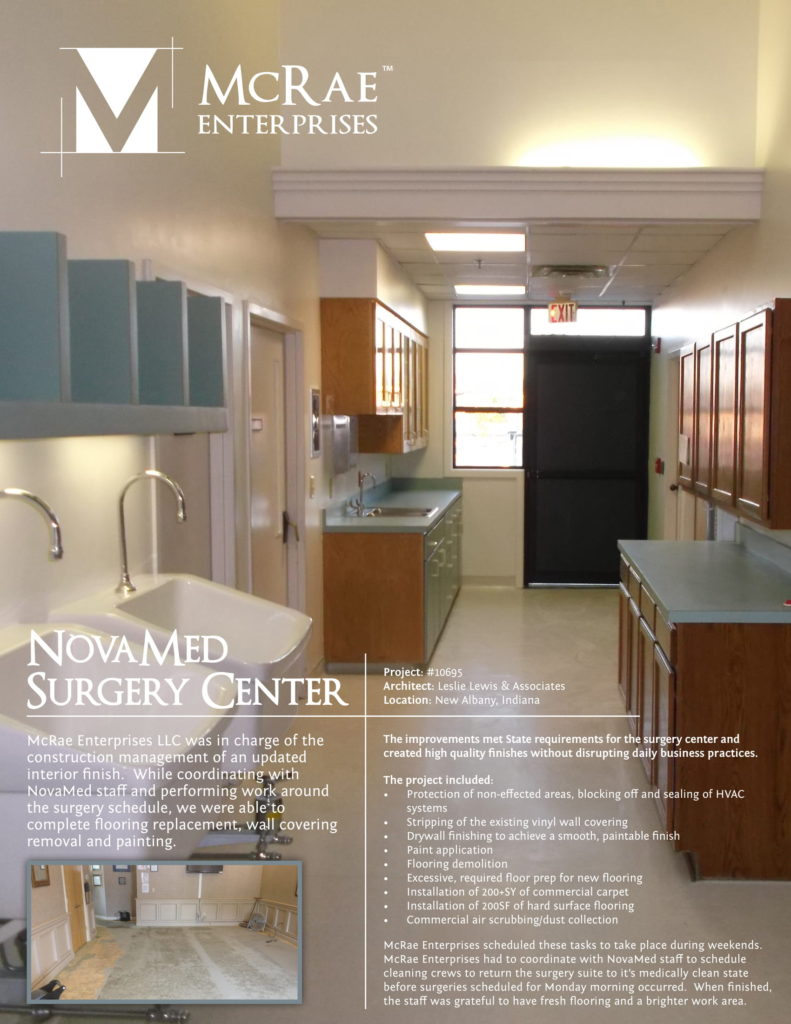 NovaMed Surgery Construction - New Albany, Indiana - McRae Enterprises